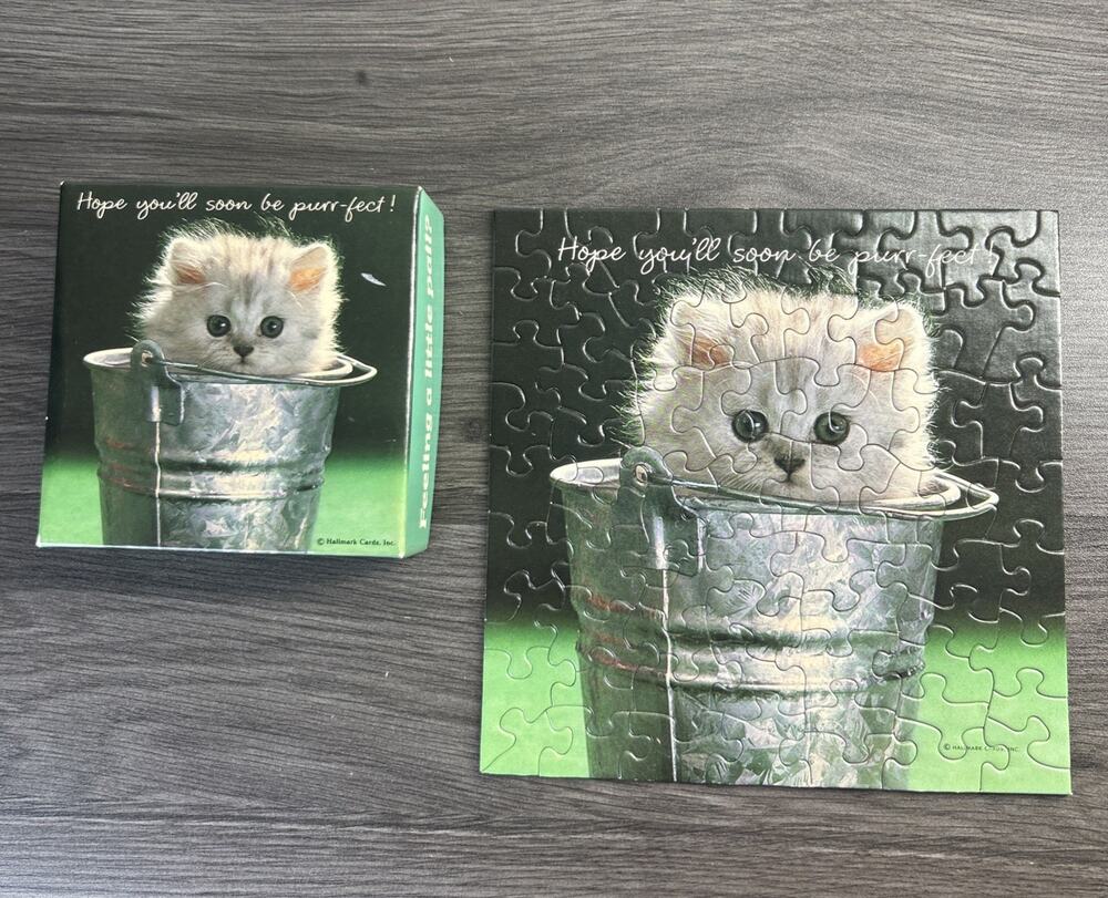 Vintage Springbok Hallmark Kitten Cat Mini Jigsaw Puzzle 70+ Pc PZL7283 Complete